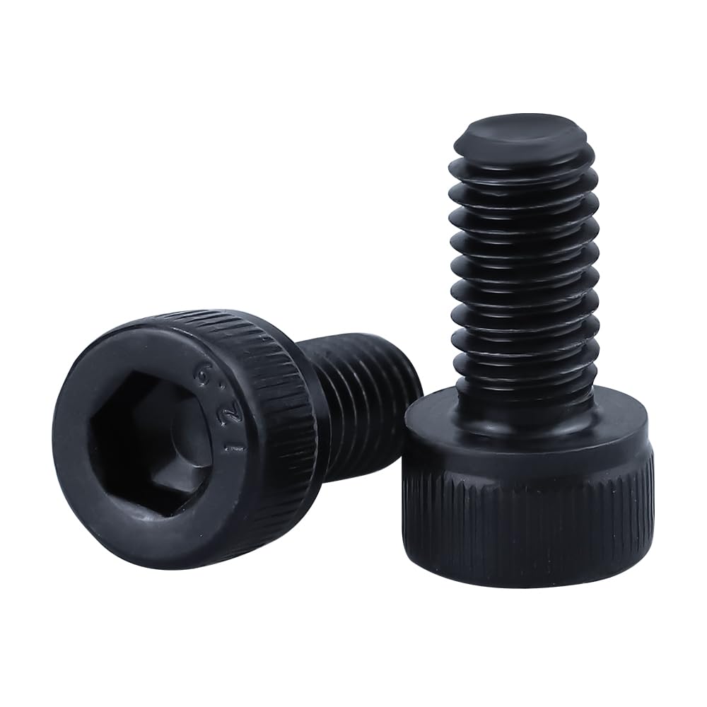 Photo 1 of #8-32 x 1/2" Socket Head Cap Screws Bolts, 12.9 Grade Alloy Steel, Black Oxide Finish, Allen Hex Drive, Full Thread, 100-pack
