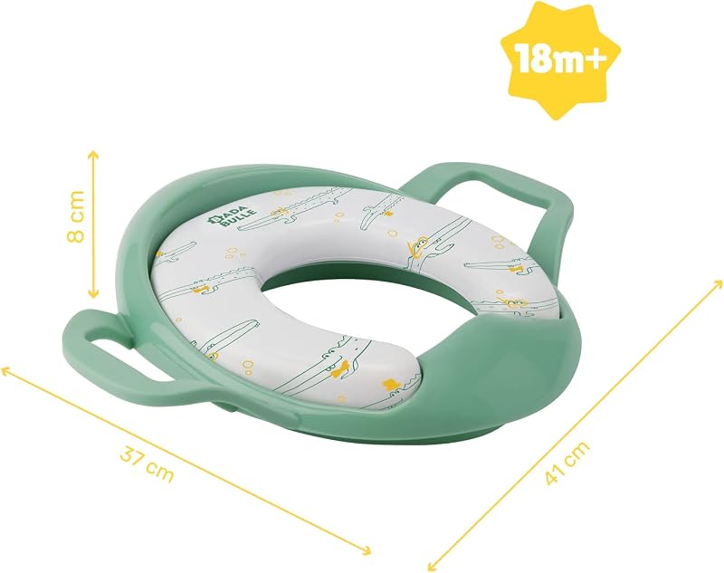 Reductor de WC confort con asas, Verde