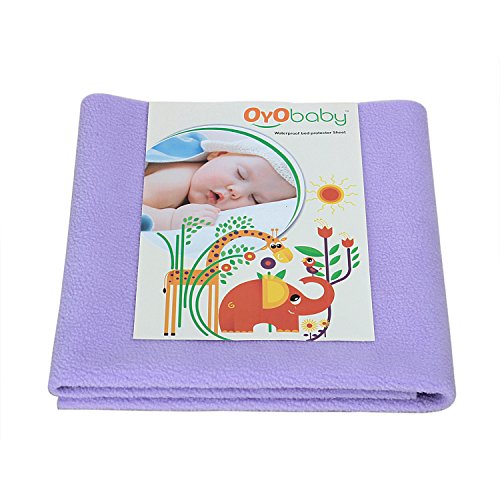 OYO BABY - 100% Waterproof Mattress Protector/16 Cups Water Absorbency/Hypoallergenic/Anti-slip/Crib Sheets/Pads/Absorbent Sheet/Diaper changing pad cover/mat (Large - 140cm X 100cm), Purple