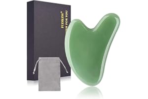 FUANKANG Gua Sha Facial Tools Stone Massage Guasha Tool for Face (Green)