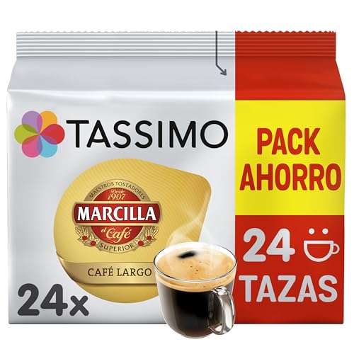 Marcilla Cápsulas de Café Largo | Intensidad 10 | 24 Cápsulas Compatibles Tassimo