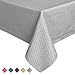 ColorBird Elegant Waffle Jacquard Tablecloth Polyester Fabric Water Resistant Spillproof Table Cover for Kitchen Dinning Party Tabletop Decor (Rectangle/Oblong, 60 x 102 Inch, Grey)