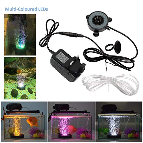 Supmaker Aquarium Air Stone Fish Tank Led Air Stone Bubble Light with 6