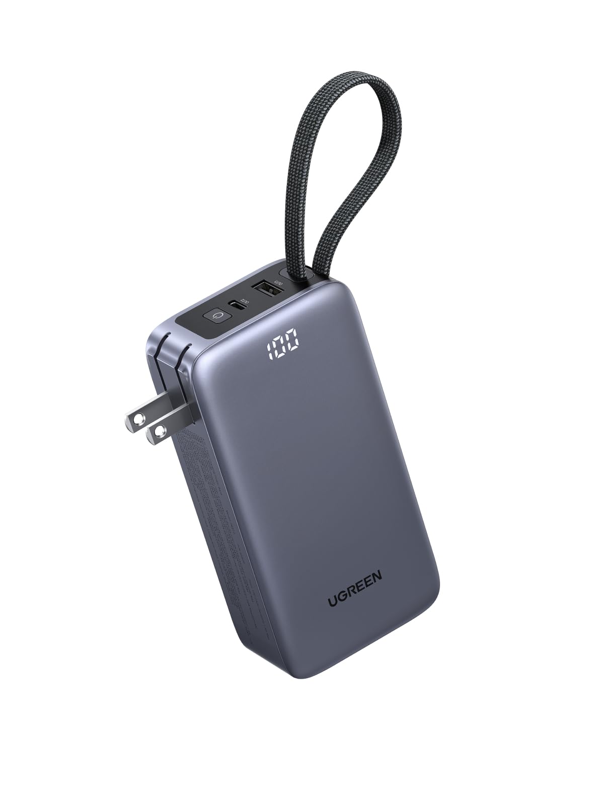 UGREEN コンセント付きモバイルバッテリー 10000 mAh 65 急速充電 3 役一体