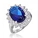 Bling Jewelry Kate Middleton Color Diana Sterling Silver CZ Blue Sapphire Color Royal Engagement Ring Kate Middleton Color Style - Size 9