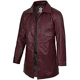 Blingsoul Leather Coats for Men - Vintage Style Long Leather Jacket Men