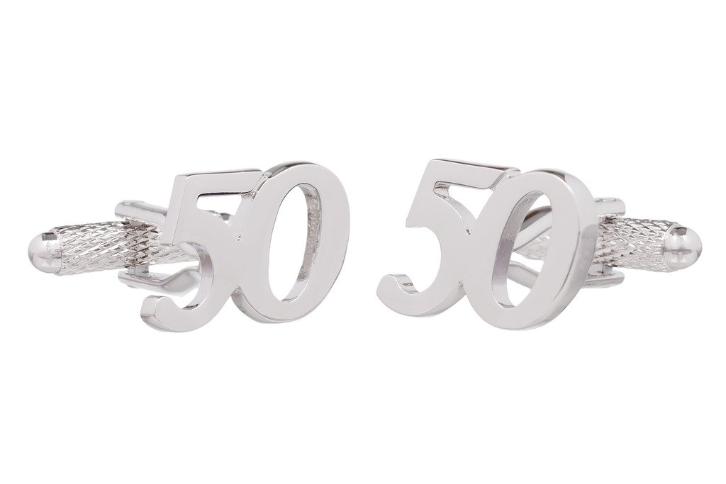 50th Birthday Cufflinks - 50 Birthday Shirt Cufflinks Presented in GS Cufflink Box