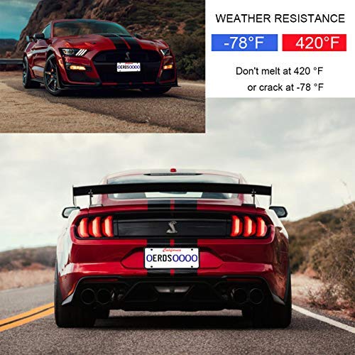 ZOORE 2PCS Premium Silicone License Plate Frames, Car Tag Holders with 9 Drainage Holes, Ideal Universal American Auto Licenses Plate Covers Holder Rust-Proof/Rattle-Proof/Weather-Proof Black