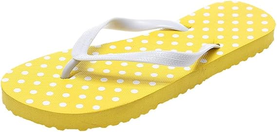 yellow dot flip flops