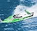 CSFLY Rc Boat 4CH 2.4Hz Remote Control Rechargeable High Speed Racing Boat(Only Works In Water) -Green