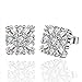 Naivo 18K White Gold Plating White Crystal Drop Earrings Cubic Pendant Fashion Romantic Lady Jewelry
