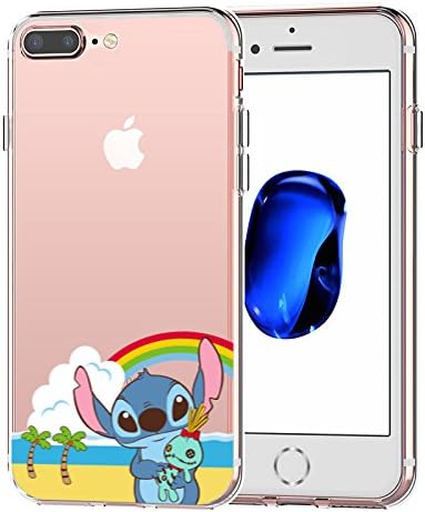 iPhone 7 Plus CASE,iPhone 8 Plus CASE, Stitch on The Beach 3D Printed Soft Clear TPU Cute Case