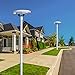 Solar Powered UFO Style LED Post Light, up to 1500 LM Built Smart Profile for Walkways, Bike Path, Community/Complex Driveway, Parking lot, Courtyard, Backyard Lights