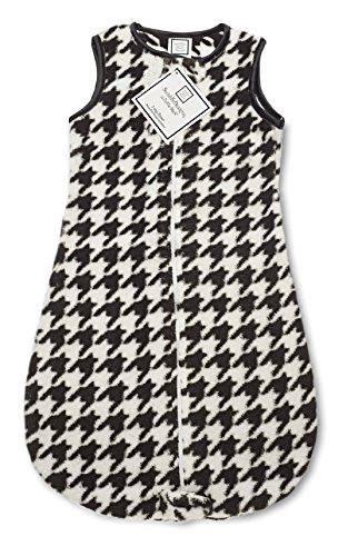 SwaddleDesigns Microfleece Sleeping Sack with 2-Way Zipper, Puppytooth, Black,…