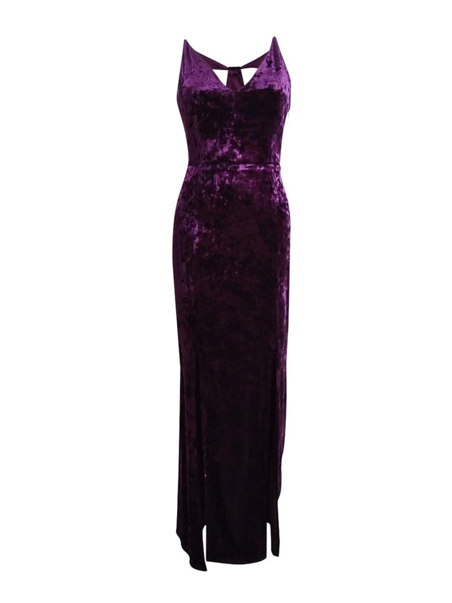 calvin klein purple velvet dress