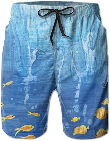 Mans Marine Watercolor Cute Shorts