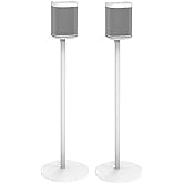 ynVISION.DESIGN Fixed Height Floor Stands Compatible with Sonos One, SL, and Play:1 Speaker | 2 Pack | YN-ONE Pair (White)