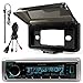 Kenwood In-Dash Marine Boat Audio Bluetooth USB Receiver with Black Waterproof Protective Cover Bundle Combo with Enrock USB/AUX To RCA Interface Mount Cable, 45