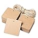 SUMAJU 100 PCS Brown Paper Gift Tags, 2.36X2.36Inch Square Hang Tags with 26 Feet Natural Jute Twine String Christmas Gift Tags Price Tags for Wedding Christmas Day Thanksgiving