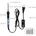 Full Set 60W Adjustable Temperature ON/OFF Switch Welding Soldering Iron Kit with Solder Sucker,Desoldering Wick, Solder Wire, Anti-static Tweezers and Stand with Cleaning Sponge