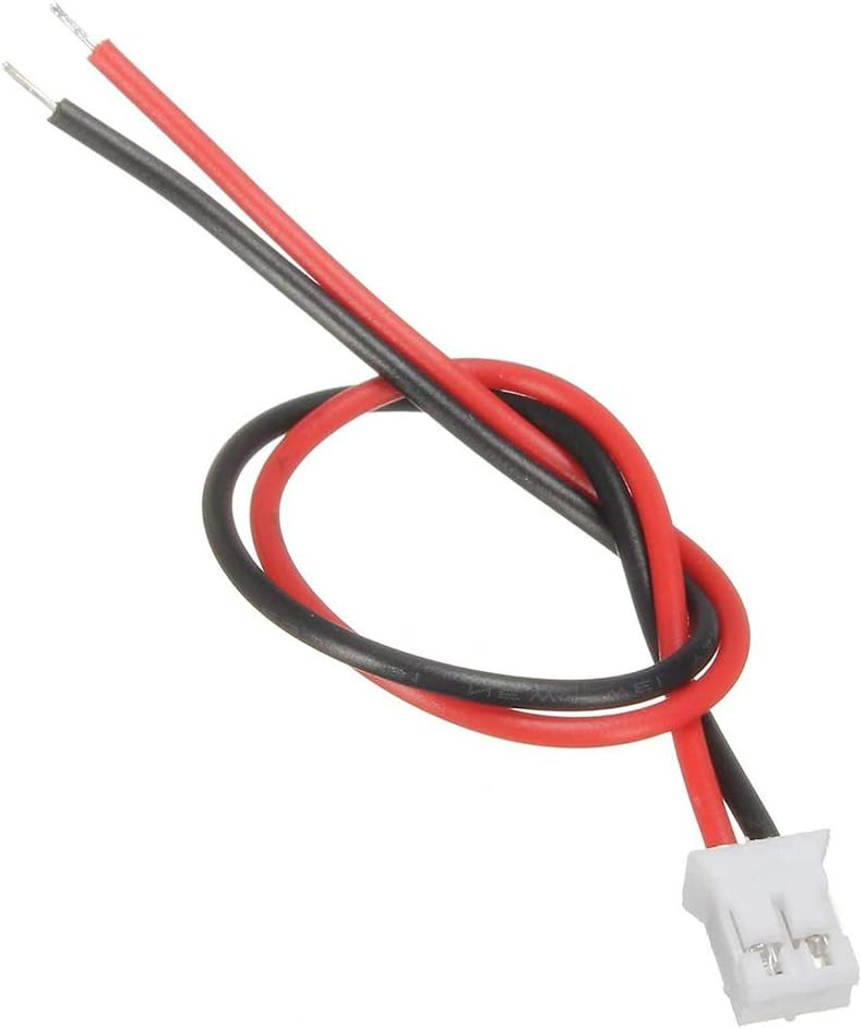 YIXISI 20 works Mini Micro JST-PH 2.0 2-Pin Connector Plug Male with 100mm Cable & Female Connector, Red and Black - Image 4