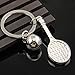 lotusflowert Tennis Ball Racket Keychain Olympic Games Key Ring Sports Gift Metal Keyfob