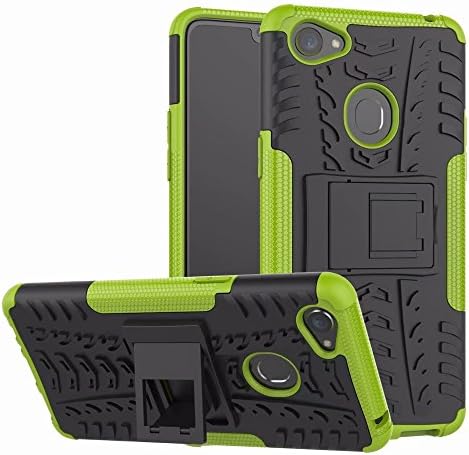 WHWOLF Compatible with Oppo F7 Armor Case with Kickstand Shockproof Hybrid Rugged Case Cover - Green