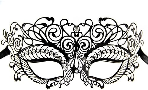 Laser Cut Metal Mask Filigree Venetian Masquerade Diamante Bendable Half Hollow Out #37