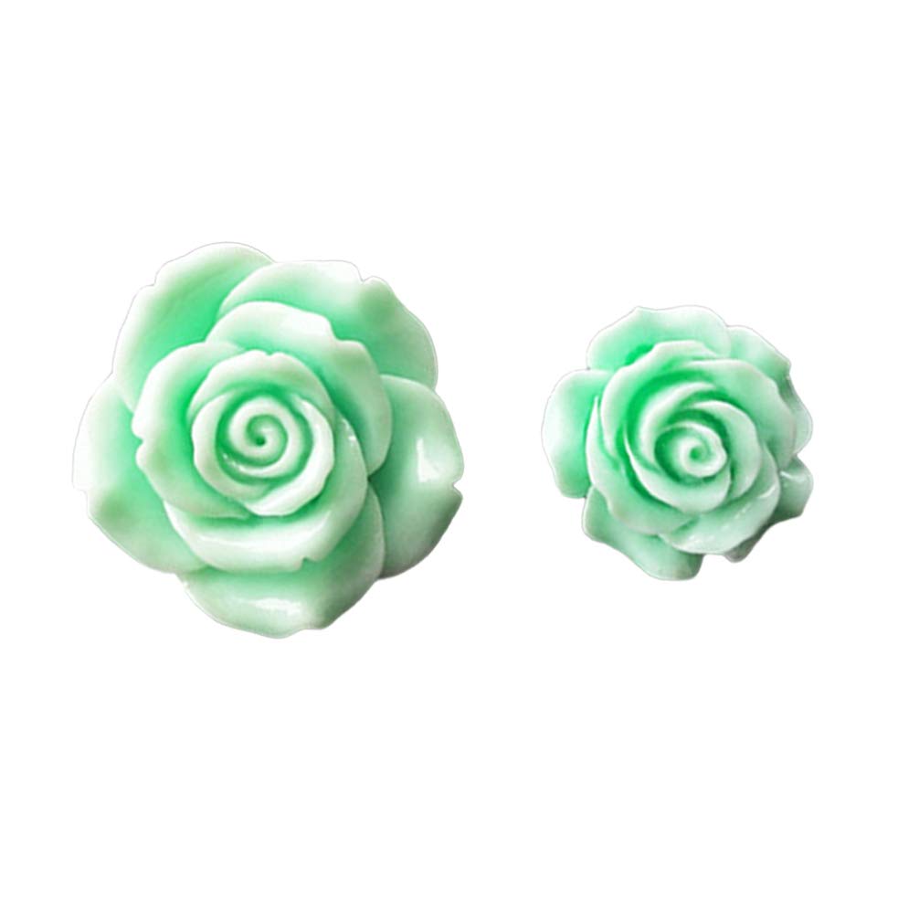 VORCOOL 2pcs Car Diffuser Vent Clip Essential Oil Car Vent Clips Rose Flower Shaped Aroma Diffuser Aromatherapy Solid Auto Vehicle Dashboard Decoration Light Green
