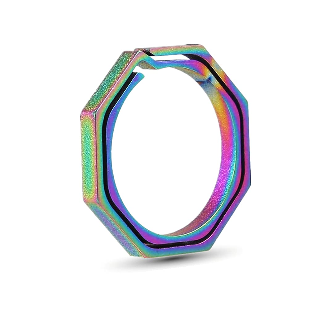 Dioche Titanium Keyring, Super Lightweight Colorful EDC Keychain Carabiner Pocket Octagonal Ring