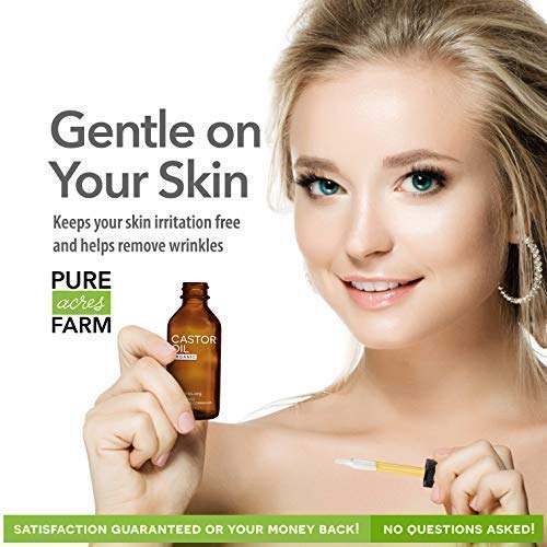 Castor Oil - USDA Certified Organic - 100% Pure, 4 ounce, Cold-Pressed, Extra-Virgin, Hexane-Free. Best Serum For Eyelash, Hair, Eyebrows & Skin - Boost Growth Naturally - with Applicator Brush Kit