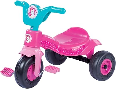 DOLU Unicorn Kids Pedal Trike Pink – Direct Pedal System, Puncture Proof Wheels