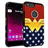 Google Pixel XL Case, DURARMOR Vintage Wonder Woman Dual Layer Hybrid Case ShockProof Slim Fit Armor Drop Protection Cover for Google Pixel XL (2016), Wonder Woman