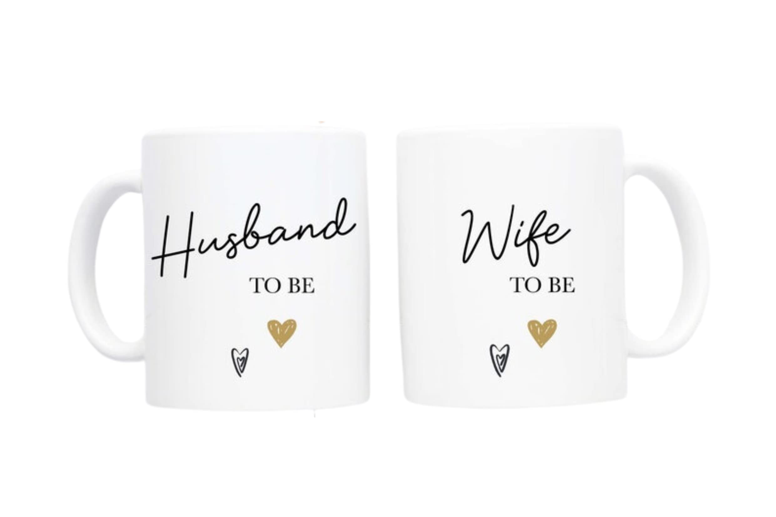 Engagement Gifts for Couples, Newly Engaged, Husband and Wife to Be Mug Set, Hen Party, Bridal Shower, Bride & Groom Congratulations Present