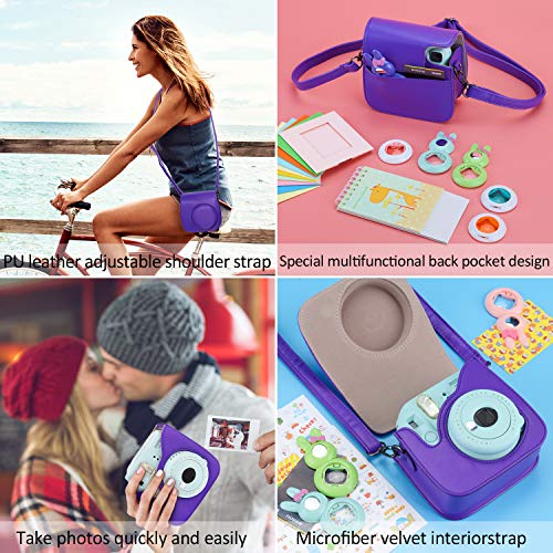 Bsuuy Instax Mini 9 Pack d'accessoires pour Appareil Photo pour FujiFilm Instax Mini 9 8 8+ avec étui Mini 9 / Album/Objectif Selfie/Filtres/Cadres muraux (12 en 1 Violet foncé) - Image 3