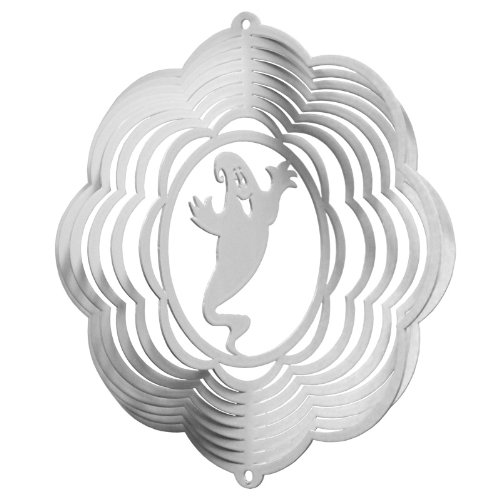 SWEN Products HALLOWEEN GHOST Cloud Mini Swirly Metal Wind Spinner