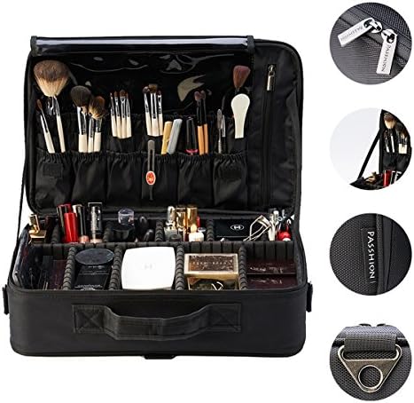 PASSHION Portable Professional Makeup Case / Makeup Train Case / Travel Makeup Artist Case 16.1”