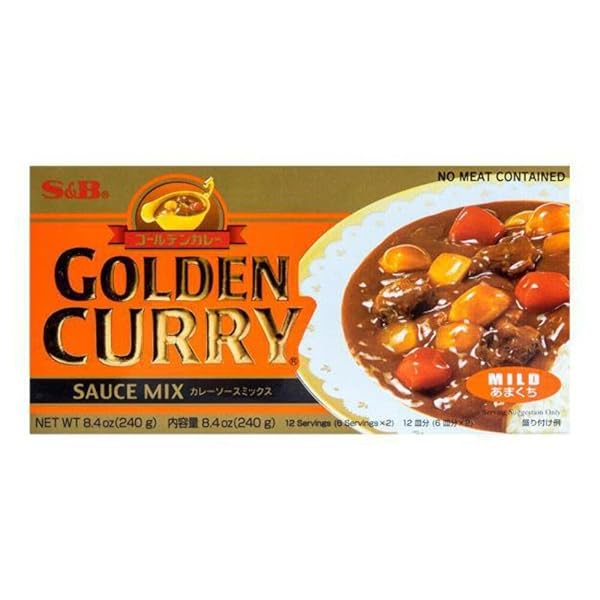 S&B GOLDEN CURRY SAUCE MIX, MILD, 7.8 OUNCE