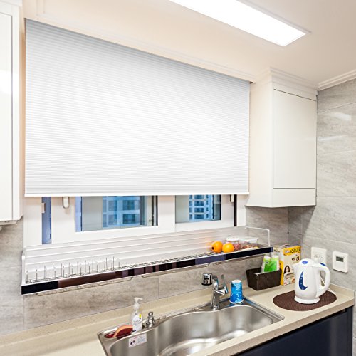 Grandekor 24 inch x 36 inch Cellular Blinds Cordless Shades Light Filtering Honeycomb Blinds and Shades for Window White