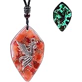 Day Day Up Phoenix Rising Necklace Glow In The Dark Pendant Orgone Pendant With Copper Sacral Chakra Stone Lucky Charm Necklace