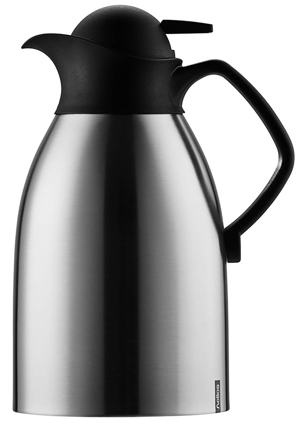 Helios Enduro Push Stainless Steel Vacuum Jug 2 Litre, Metallic