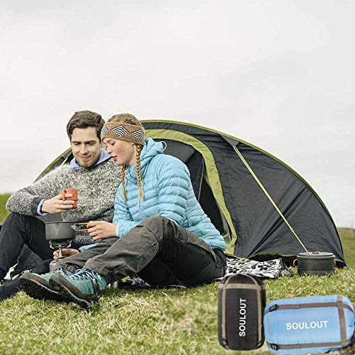 Sleeping Bag - 4 Seasons Warm Cold Weather Lightweight, Portable, Waterproof Sleeping Bag with Compression Sack for Adults & Kids - Indoor & Outdoor: Camping, Backpacking, Hiking (Army Green/ Double) - Thumbnail 6