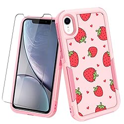 MZELQ Compatible with iPhone XR Case Strawberry