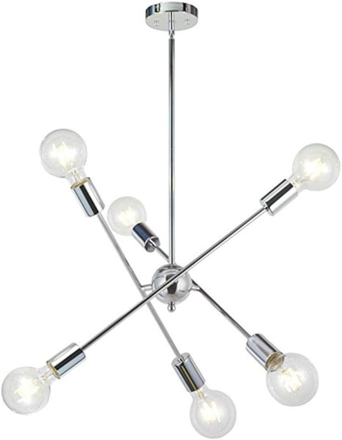 WWBOX LED Sputnik Chandelier Light Fixture, Chrome, Pendant Lighting, Home