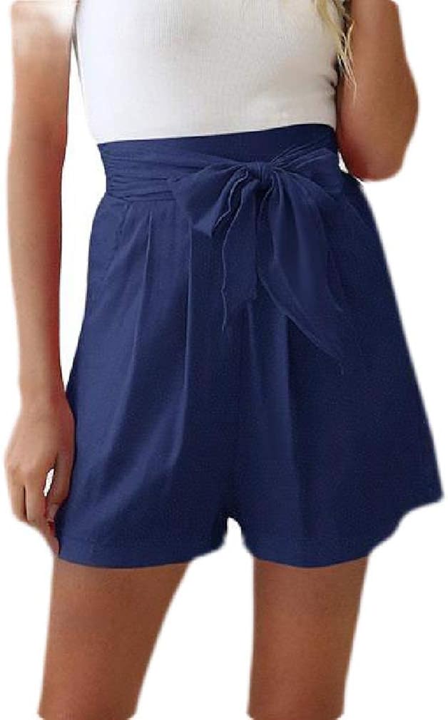 high rise tie shorts