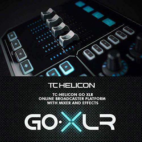 TC-Helicon GO XLR 4-channel USB Streaming Mixer with Voice FX, Effects and Sampler + SR360 Over-Ear Dynamic Stereo Headphones, Audio-Technica ATR1100 Handheld Microphone & Accessory Bundle