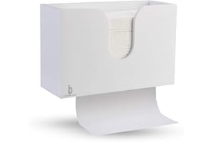 COZEE BAY Bamboo Paper Towel Dispenser, Paper Towel Holder for Kitchen Bathroom Toilet of Home and Commercial, Wall Mount or Countertop for Multifold, C Fold, Z fold, Trifold Hand Towels (White)