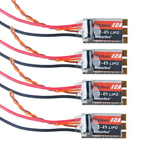 Makerfire 4pcs BLHeli 12A ESC Brushless Speed Controller for QAV210 Racing Drone