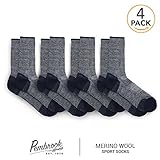 Pembrook Wool Sport Socks (4-Pack) – Warm, Thermal Merino Wool –- Great for hiking, work, skiing, hunting