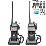 BaoFeng UV-5R Upgrade Version UV-5XP Extended Battery VHF UHF Two Way Radio 7.4v 8W Dual-Band Walkie Talkie 2 Pack